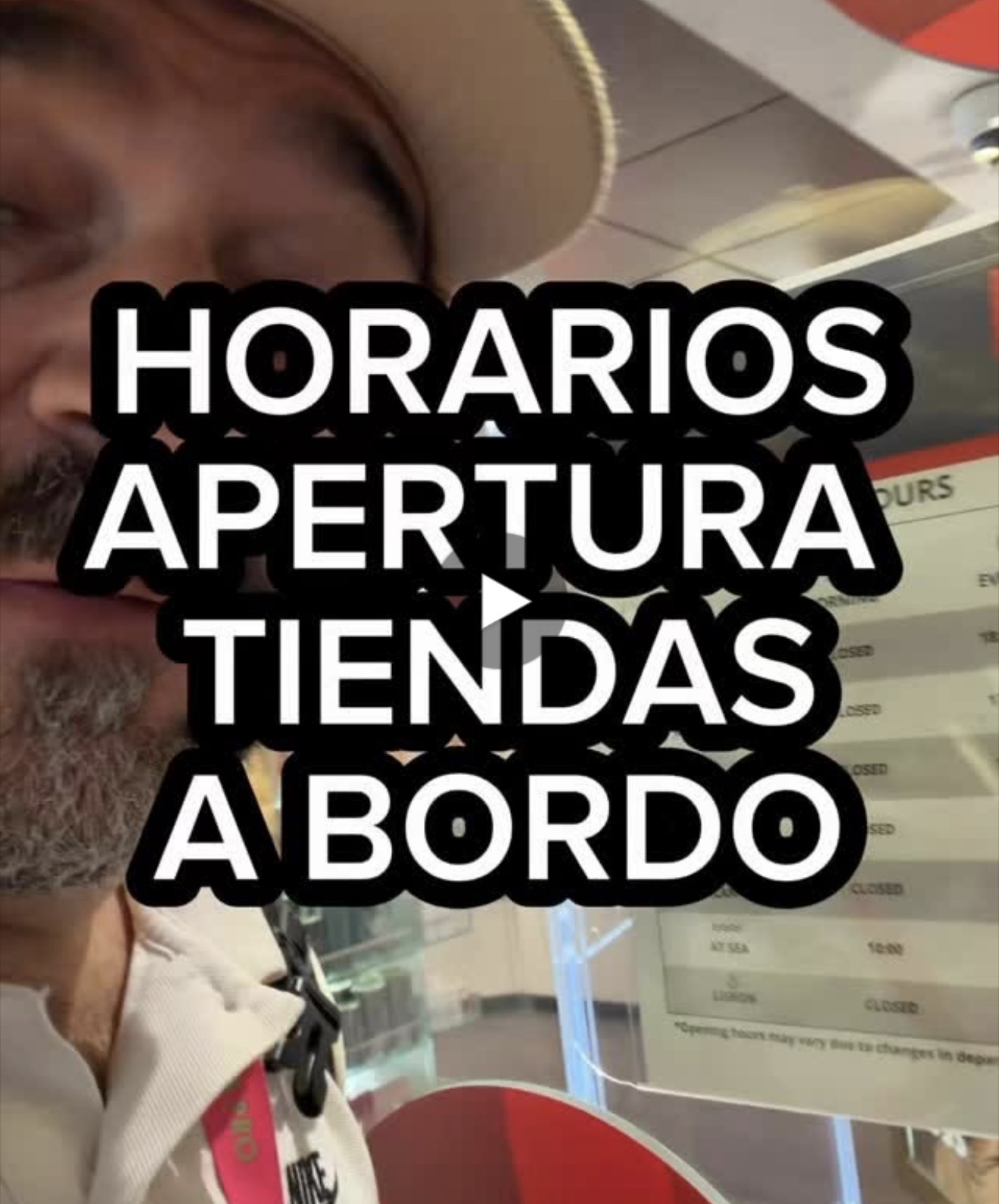 Horario de las tiendas a bordo